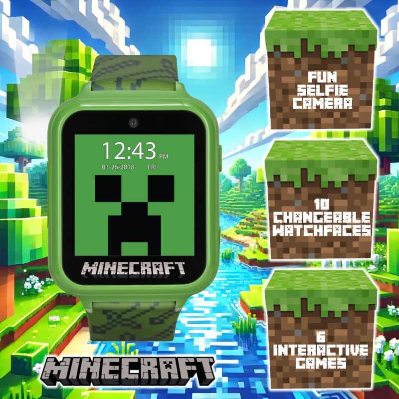 Accutime Minecraft Smart Watch: Fun Learning for Kids!