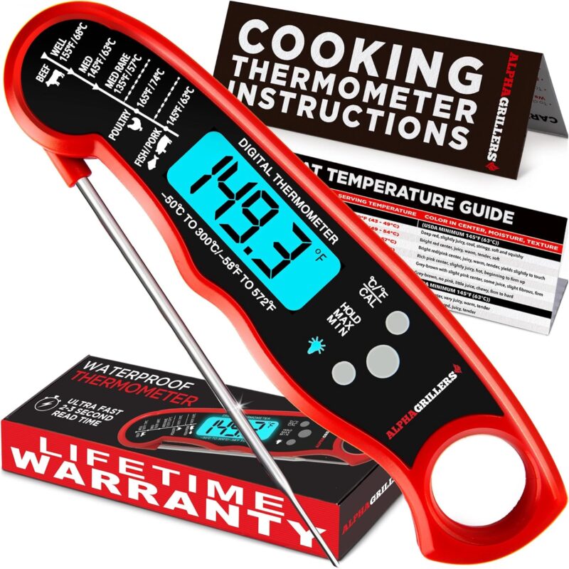 Alpha Grillers Instant Read Thermometer: A Must-Have for Perfectly Cooked Meals!