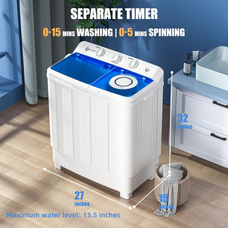 Compact Power: Review of the 28lbs Twin Tub Portable Washing Machine