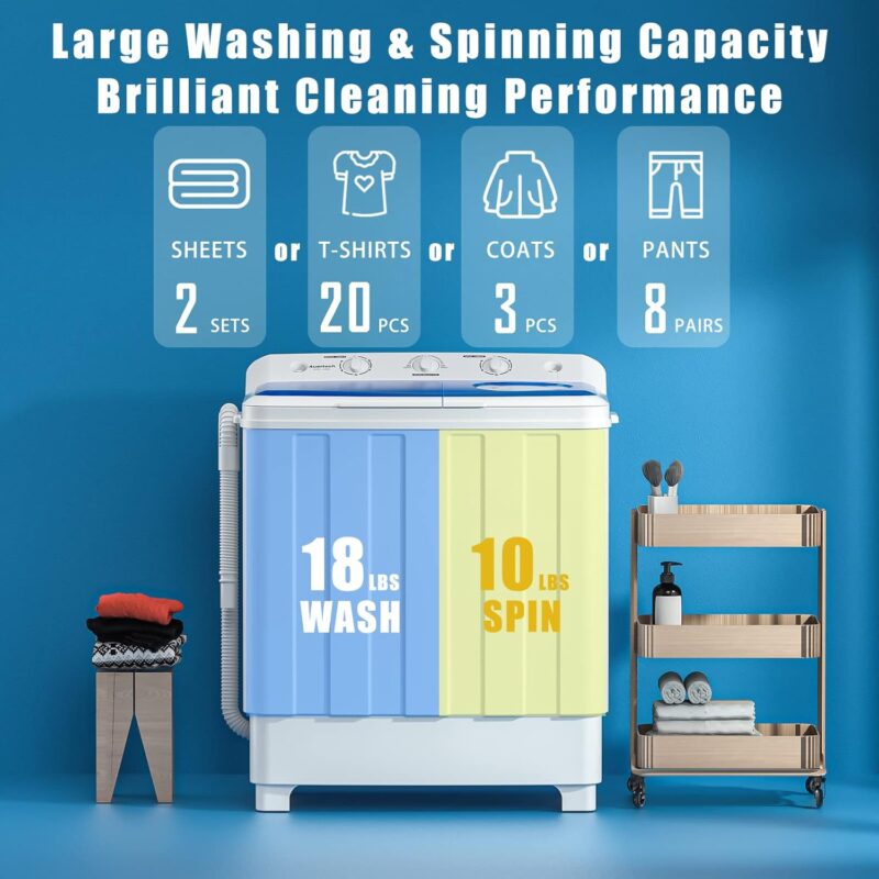 Compact Power: Review of the 28lbs Twin Tub Portable Washing Machine