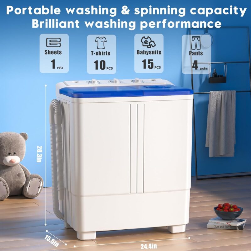 Compact Power: Review of the 28lbs Twin Tub Portable Washing Machine