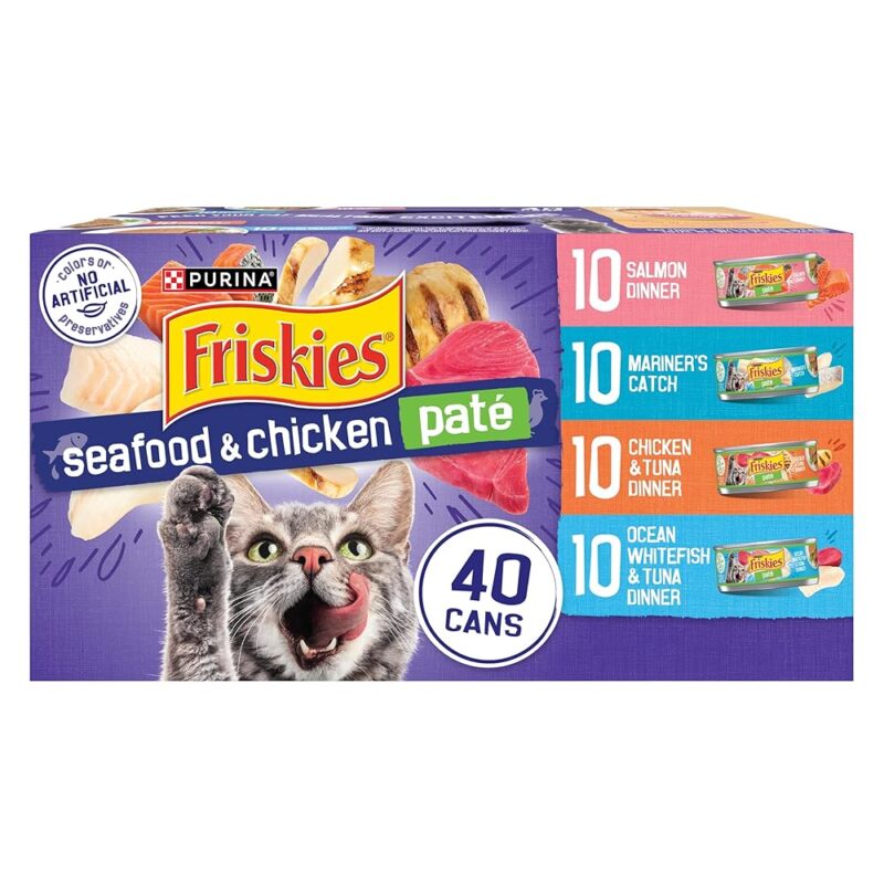 Delicious Delights: Purina Friskies Seafood & Chicken Pate Variety Pack Review