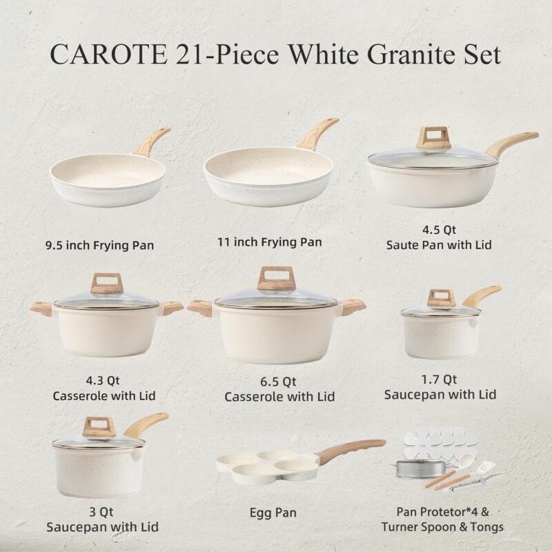 Effortless Cooking: A Review of CAROTE's 21-Piece Nonstick Cookware Set