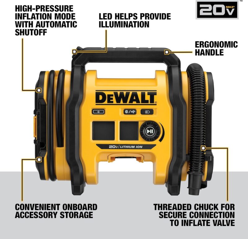 Effortless Inflation: DEWALT 20V MAX Tire Inflator Review