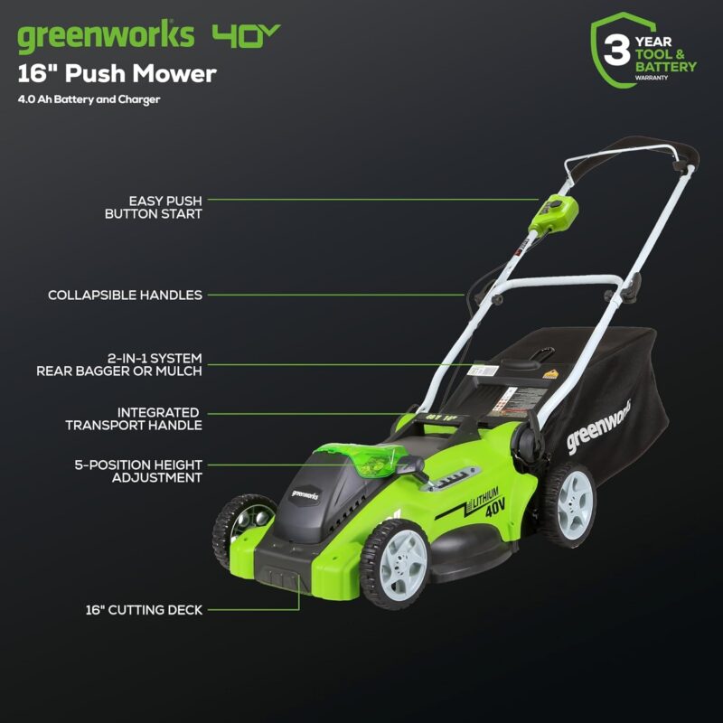 Effortless Lawn Care: Review of the Greenworks 40V 16" Cordless Mower