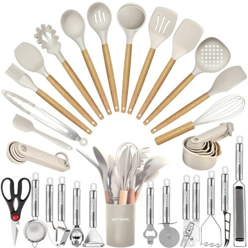 Essential Kitchen Utensils Set: 35-Piece Silicone & Wood Collection Review