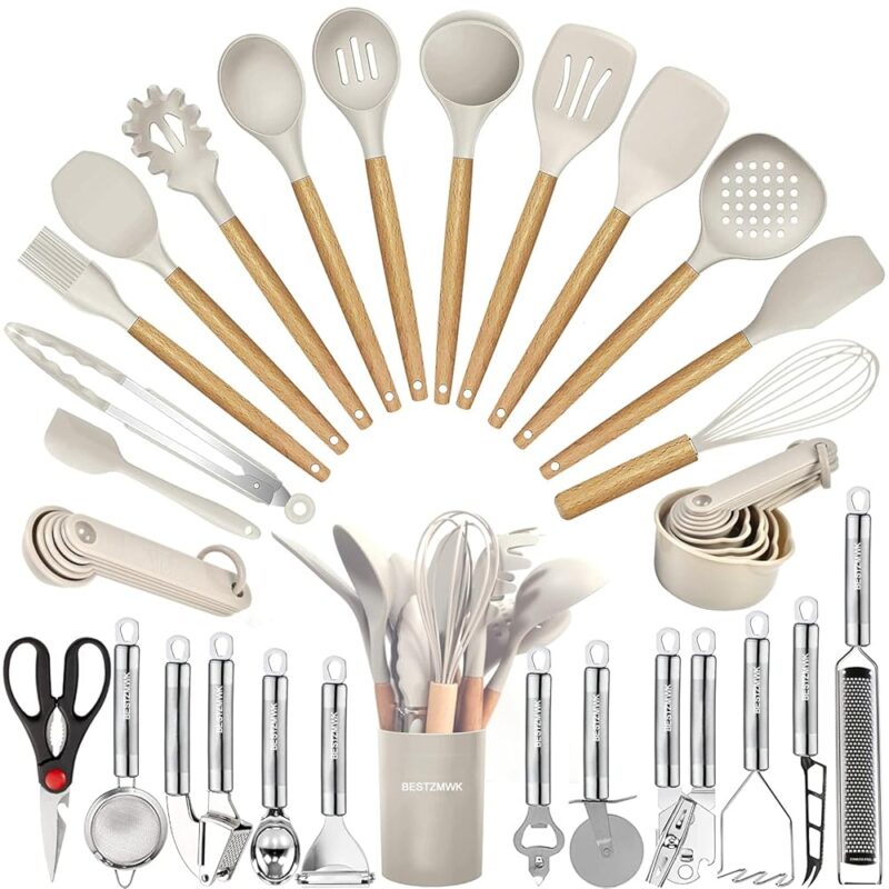 Essential Kitchen Utensils Set: 35-Piece Silicone & Wood Collection Review