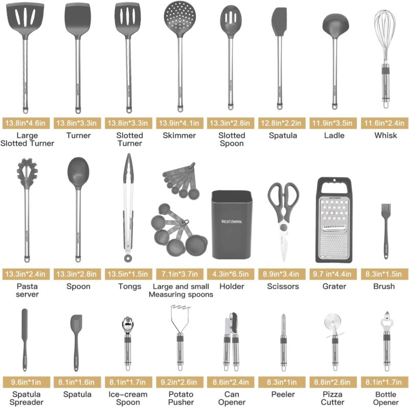 Ultimate Review: 33 Essential Silicone Kitchen Utensils for Nonstick Cooking!