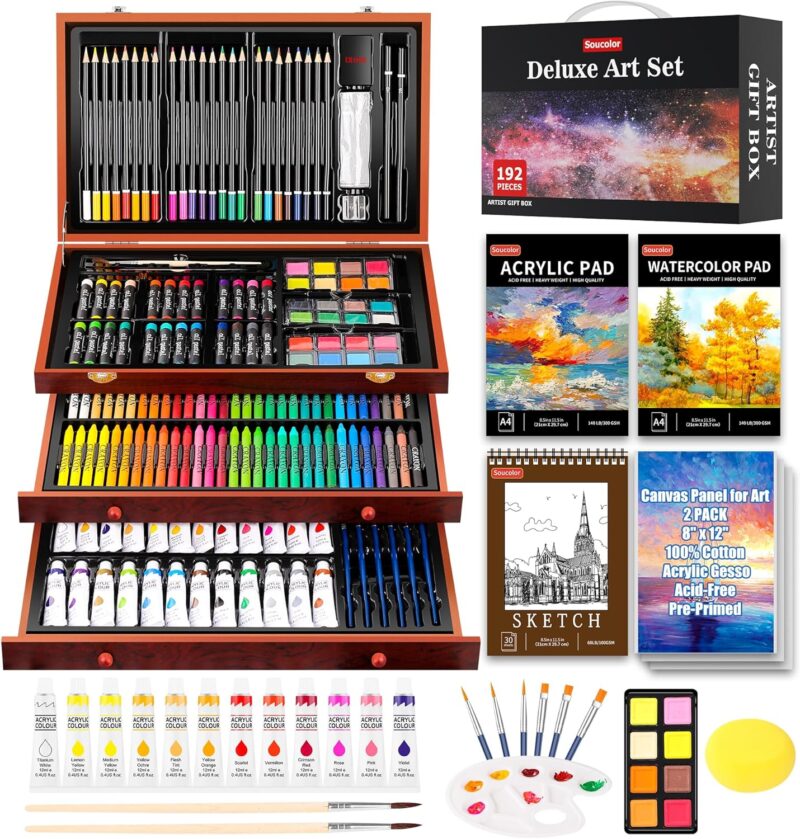 Unleashing Creativity: A Review of the Soucolor 192-Pack Deluxe Art Set