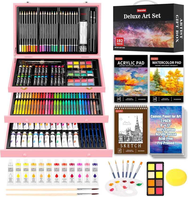 Unleashing Creativity: A Review of the Soucolor 192-Pack Deluxe Art Set