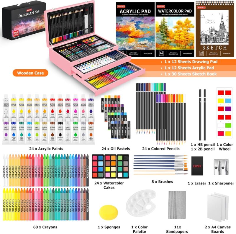 Unleashing Creativity: A Review of the Soucolor 192-Pack Deluxe Art Set