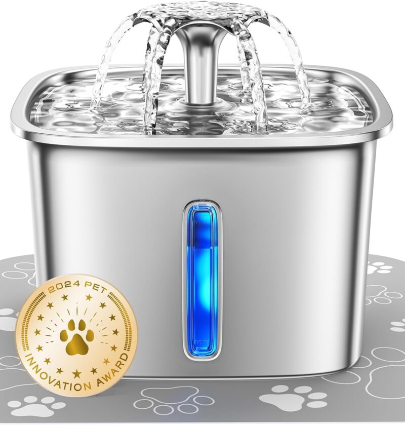 Veken Stainless Steel Cat Water Fountain: A Must-Have for Pet Hydration!