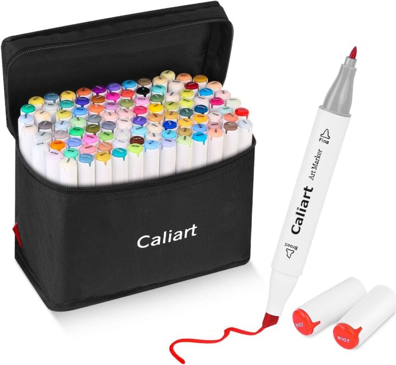 Vibrant Creativity: A Review of Caliart 100-Color Dual Tip Alcohol Markers