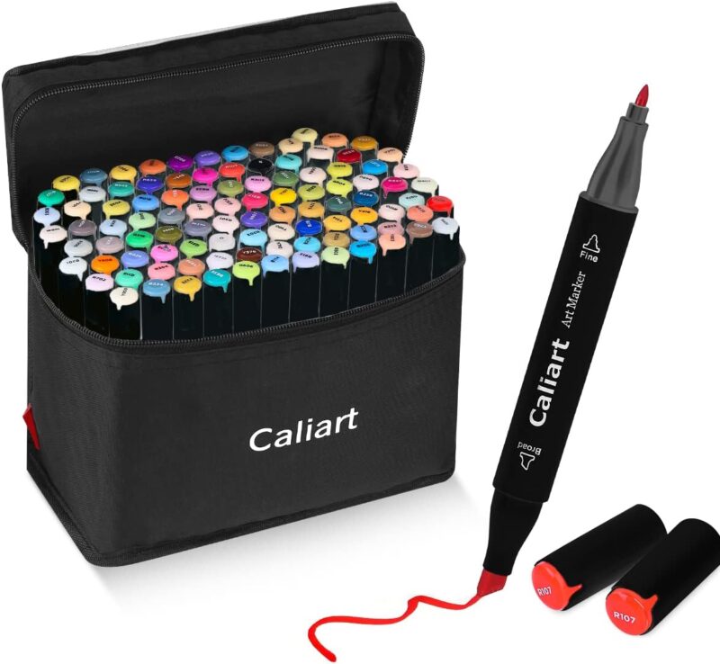 Vibrant Creativity: A Review of Caliart 100-Color Dual Tip Alcohol Markers