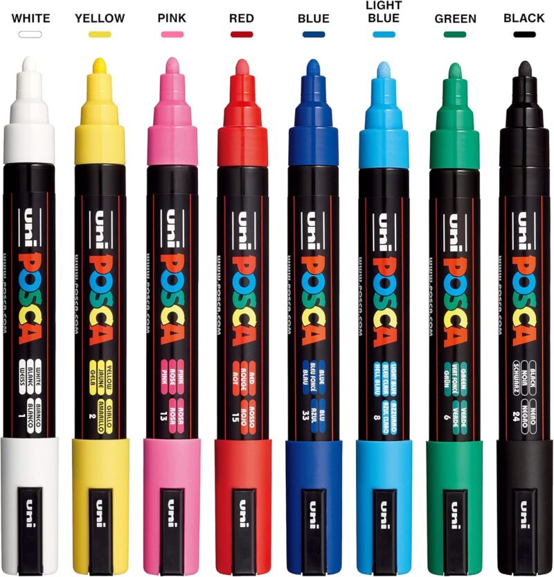 Vibrant Creativity: Review of the POSCA 8-Color Paint Marker Set