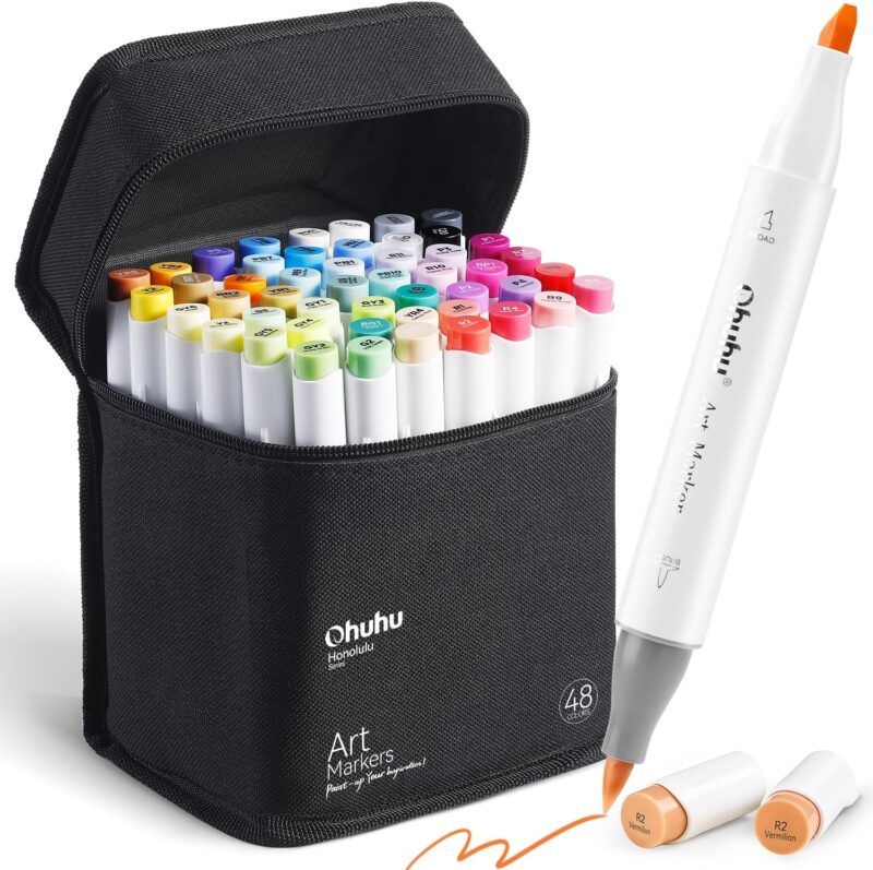 Vibrant Creativity: Reviewing Ohuhu's 48-Color Alcohol Marker Set