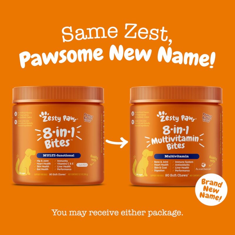 Zesty Paws Dog Multivitamin: Essential Chewable Support for Healthy Hips, Joints, Skin, and Coat!