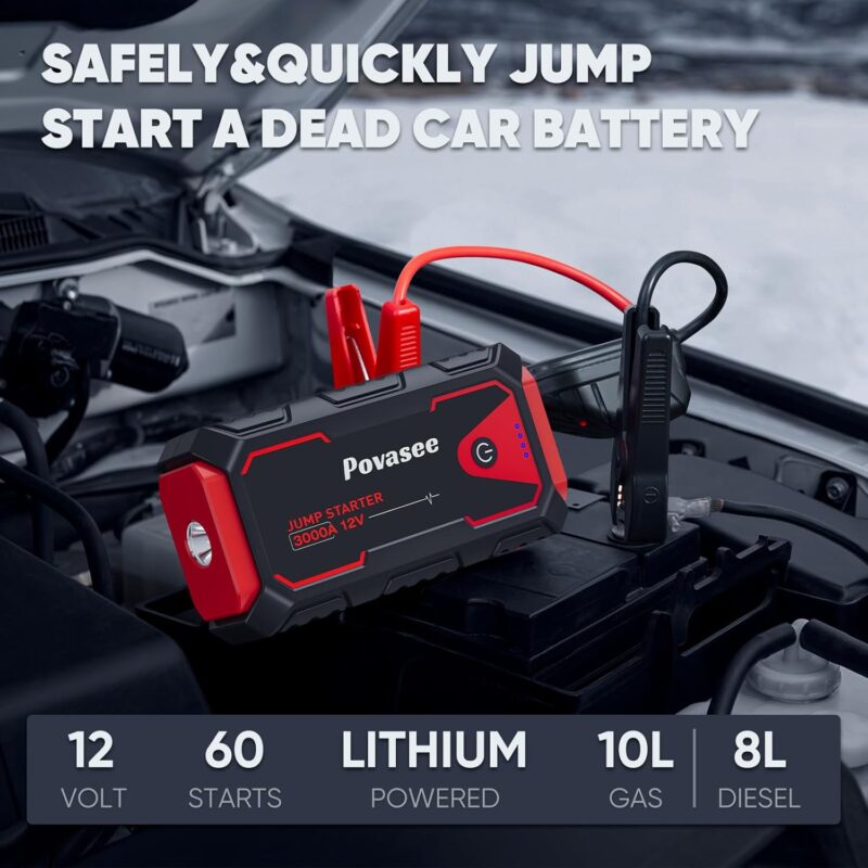 3000A Peak Jump Starter Battery Pack