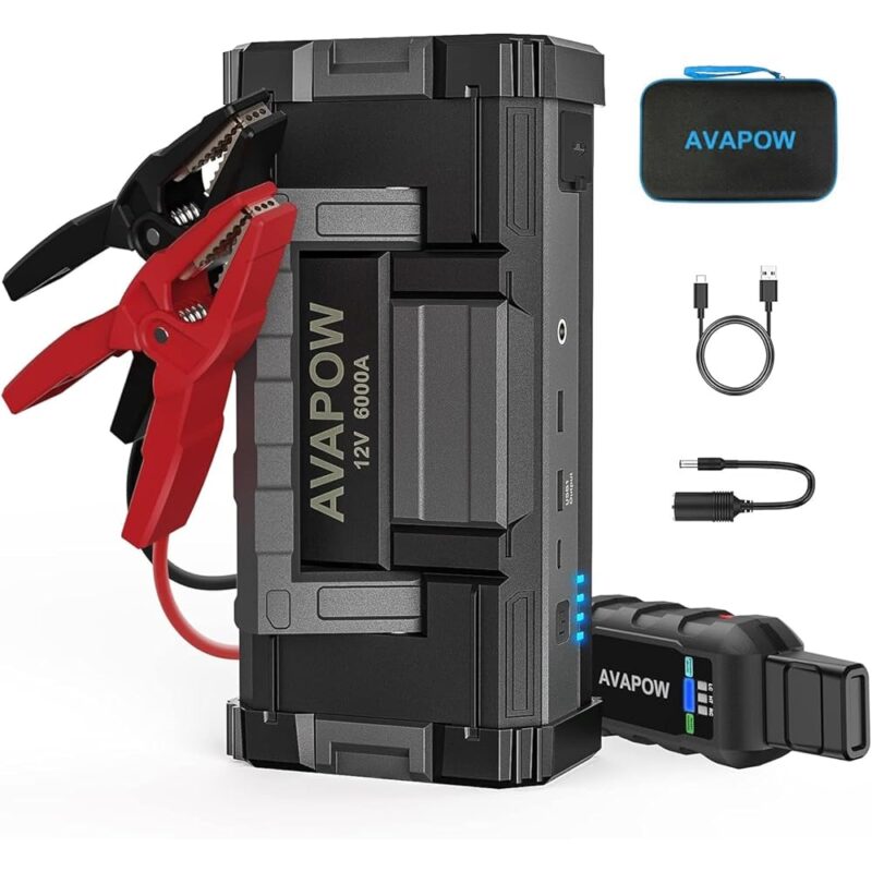 AVAPOW 6000A Jump Starter: Power and Versatility for Your Vehicle