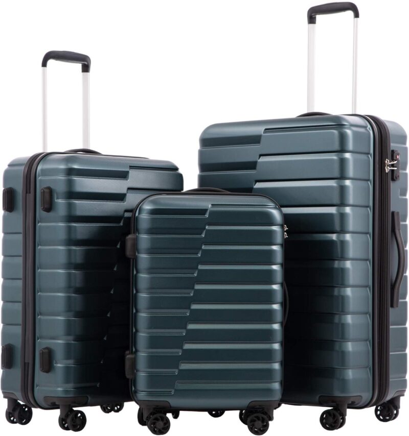 COOLIFE Teal Blue Expandable Luggage Set: Style Meets Functionality