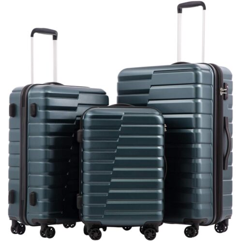 COOLIFE Teal Blue Expandable Luggage Set: Style Meets Functionality