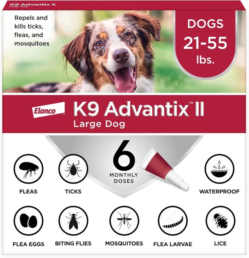 Effectiveness of K9 Advantix II for Flea, Tick & Mosquito Control in Large Dogs