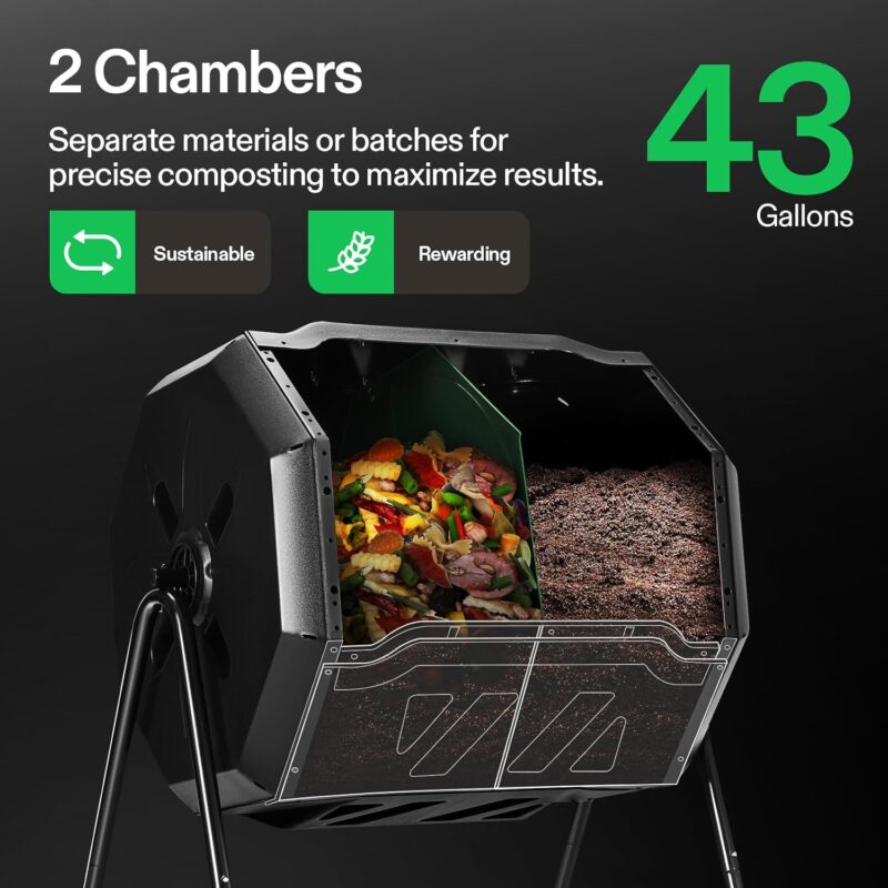 Efficient Composting: Review of the VIVOSUN 43 Gallon Dual Rotating Bin