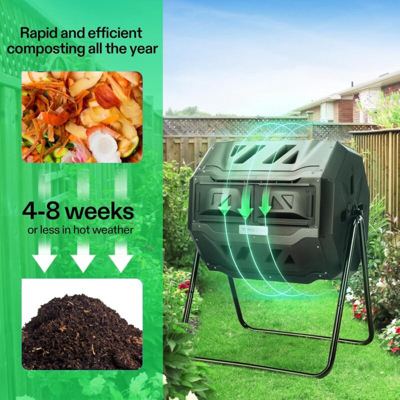 Efficient Composting: Review of the VIVOSUN 43 Gallon Dual Rotating Bin