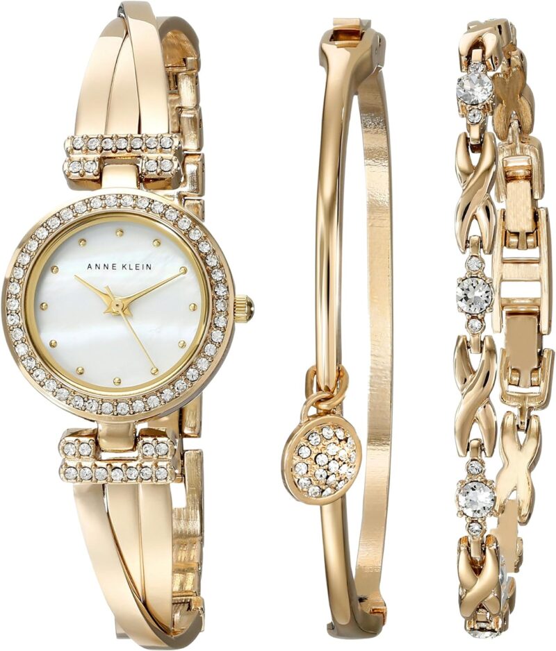 Elegance Redefined: Anne Klein Crystal Accented Bangle Watch & Bracelet Set Review