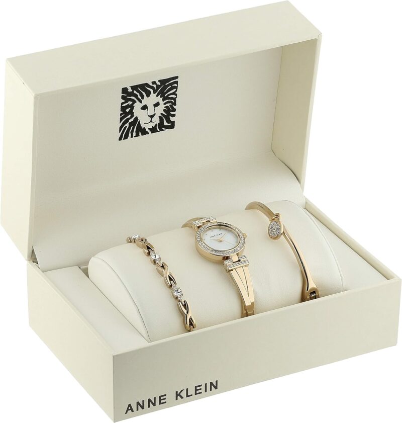 Elegance Redefined: Anne Klein Crystal Accented Bangle Watch & Bracelet Set Review