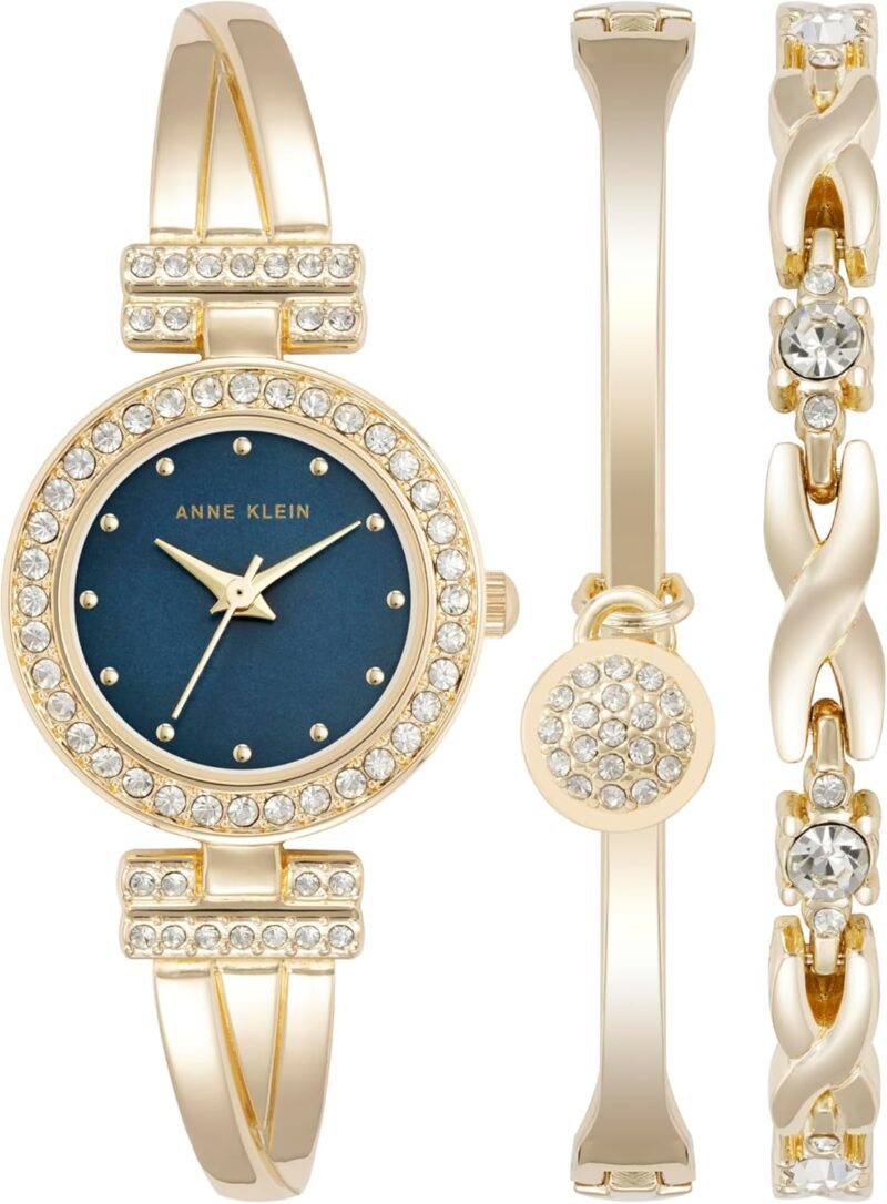 Elegance Redefined: Anne Klein Crystal Accented Bangle Watch & Bracelet Set Review