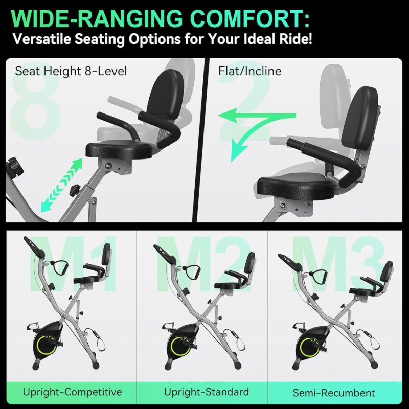 Foldable 5-in-1 Stationary Exercise Bike