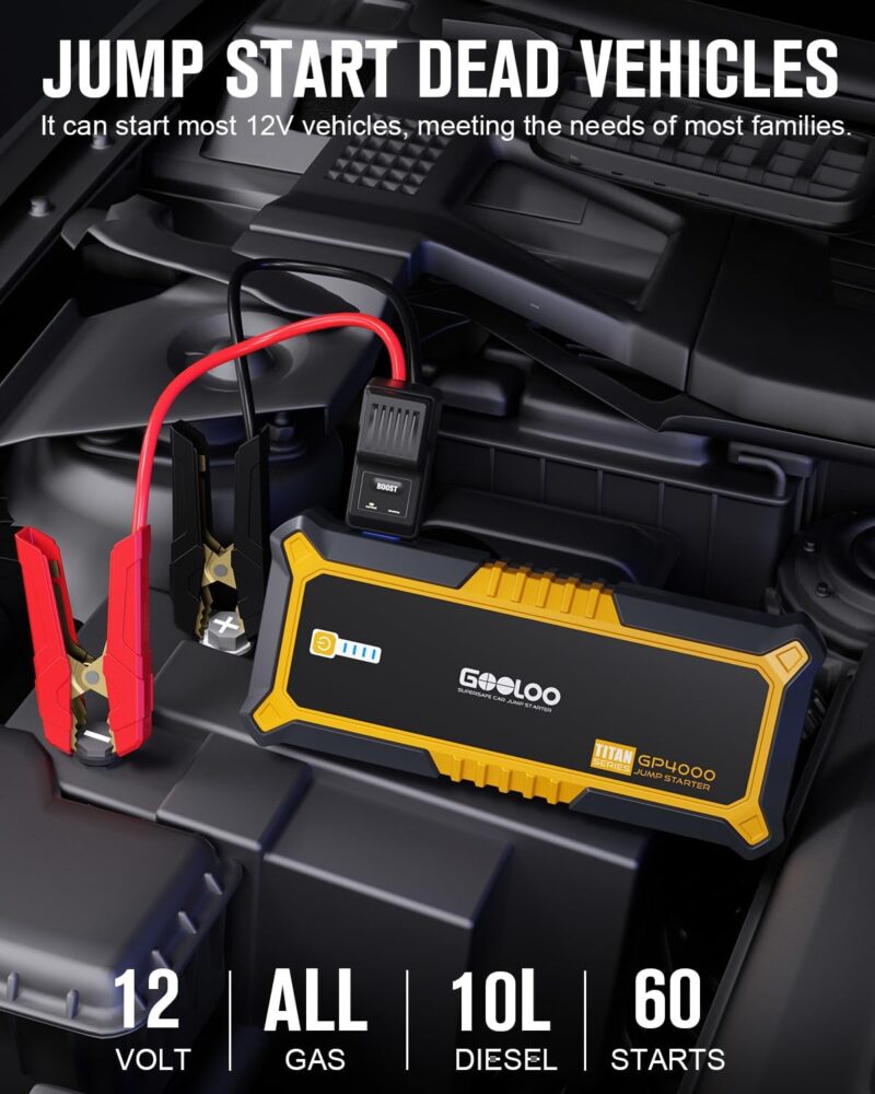 GOOLOO GP4000: Powerful Jump Starter for All Gas & Diesel Engines