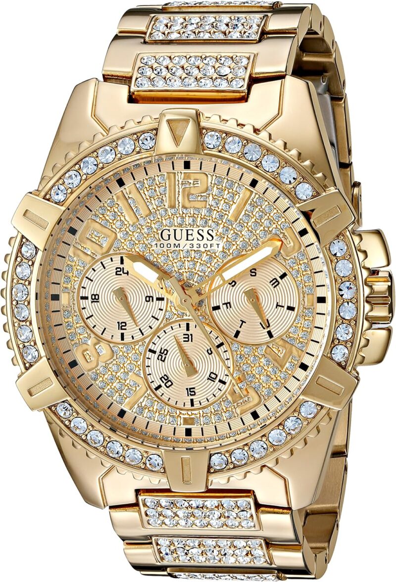 GUESS Gold-Tone Crystal Bracelet Watch