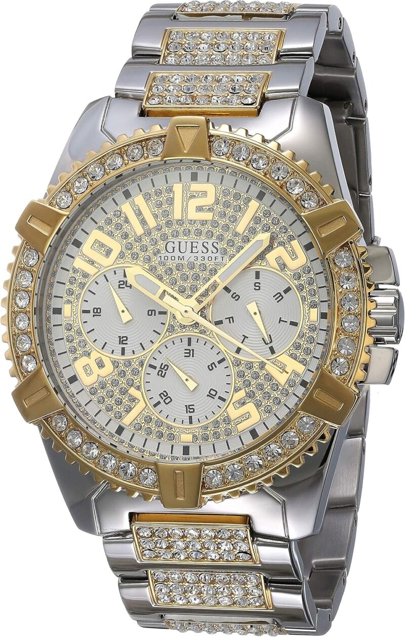 GUESS Gold-Tone Crystal Bracelet Watch