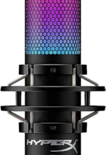 HyperX QuadCast S – RGB USB Condenser Microphone for PC, PS4, PS5, and Mac with Anti-Vibration Shock Mount, 4 Polar Patterns, Pop Filter, Gain Control, Ideal for Gaming,...