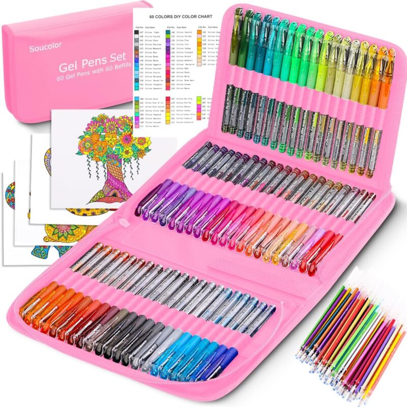 Review of Soucolor Glitter Gel Pens for Endless Coloring Fun!