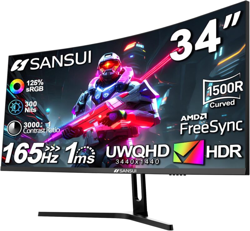 Reviewing the SANSUI 34-Inch Curved Gaming Monitor: Specs & Performance