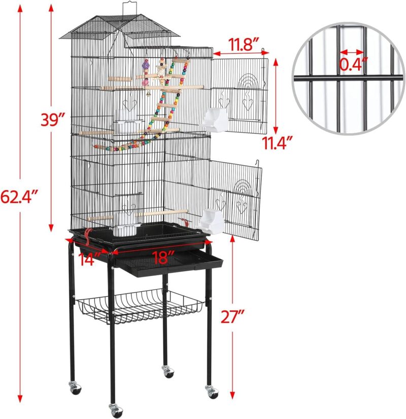 Reviewing the Yaheetech 64-Inch Open Top Bird Cage for Parrots and Finches