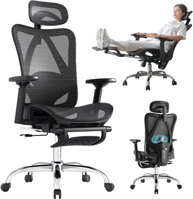 Ultimate Comfort: Review of the Ergonomic Office Chair with Lumbar Support & Footrest