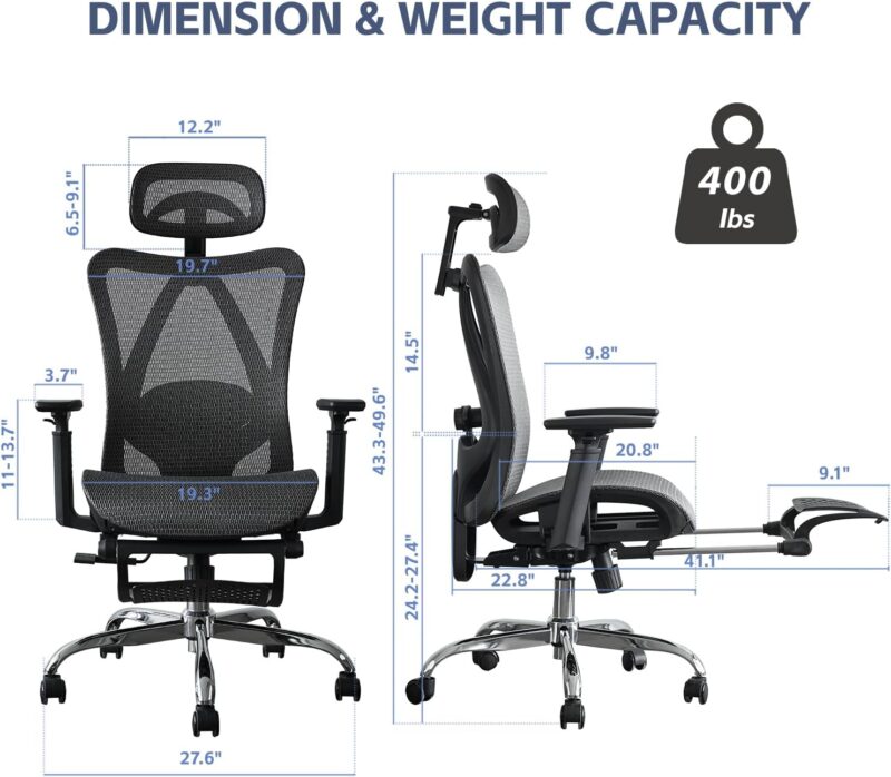 Ultimate Comfort: Review of the Ergonomic Office Chair with Lumbar Support & Footrest