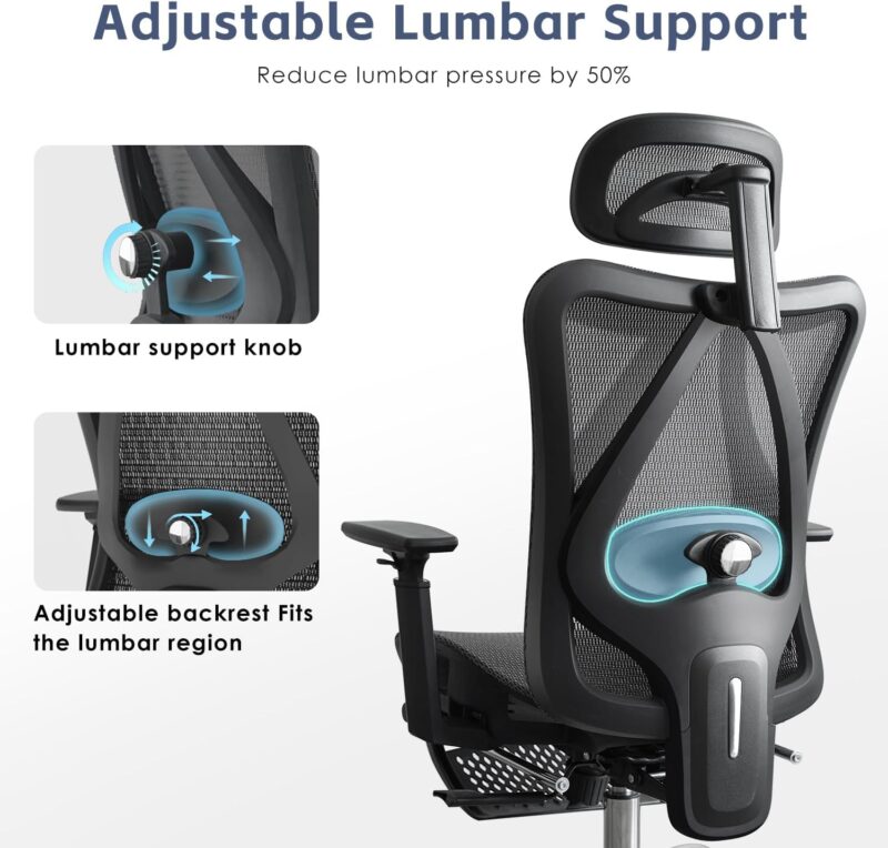 Ultimate Comfort: Review of the Ergonomic Office Chair with Lumbar Support & Footrest