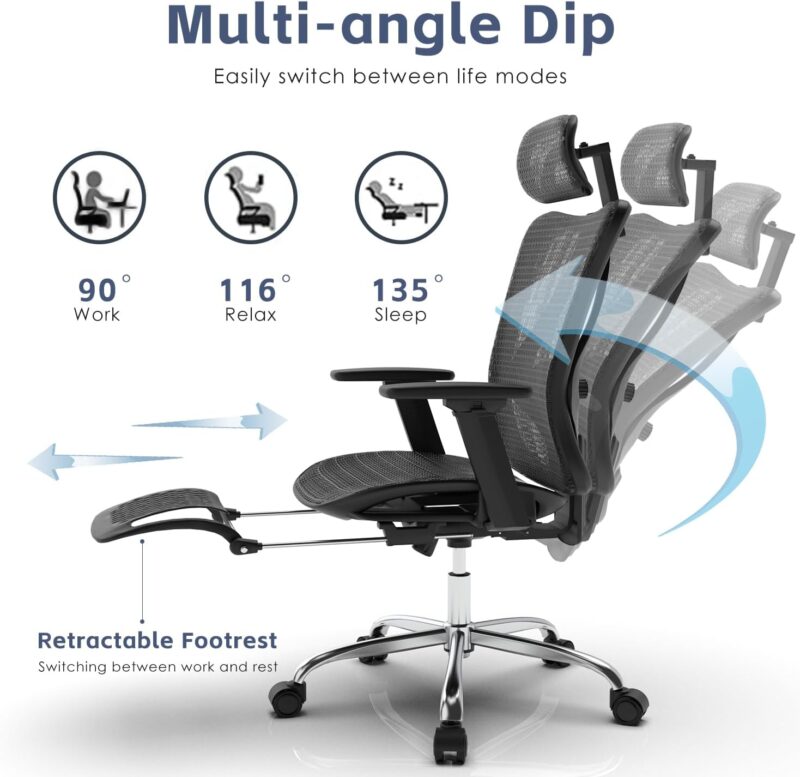 Ultimate Comfort: Review of the Ergonomic Office Chair with Lumbar Support & Footrest