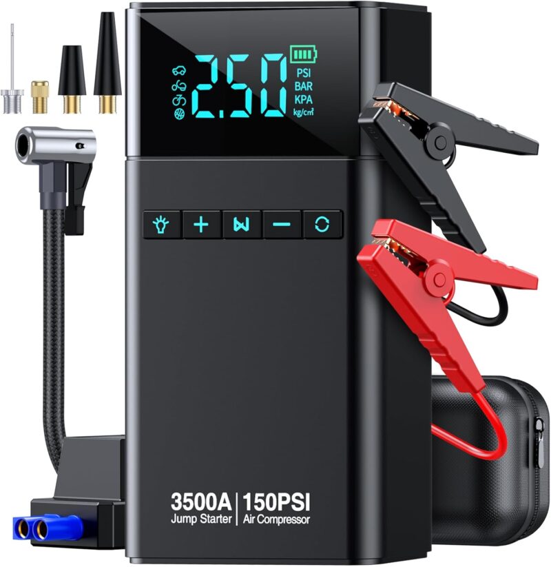 Ultimate Review: 3500A Portable Car Jump Starter & Compressor