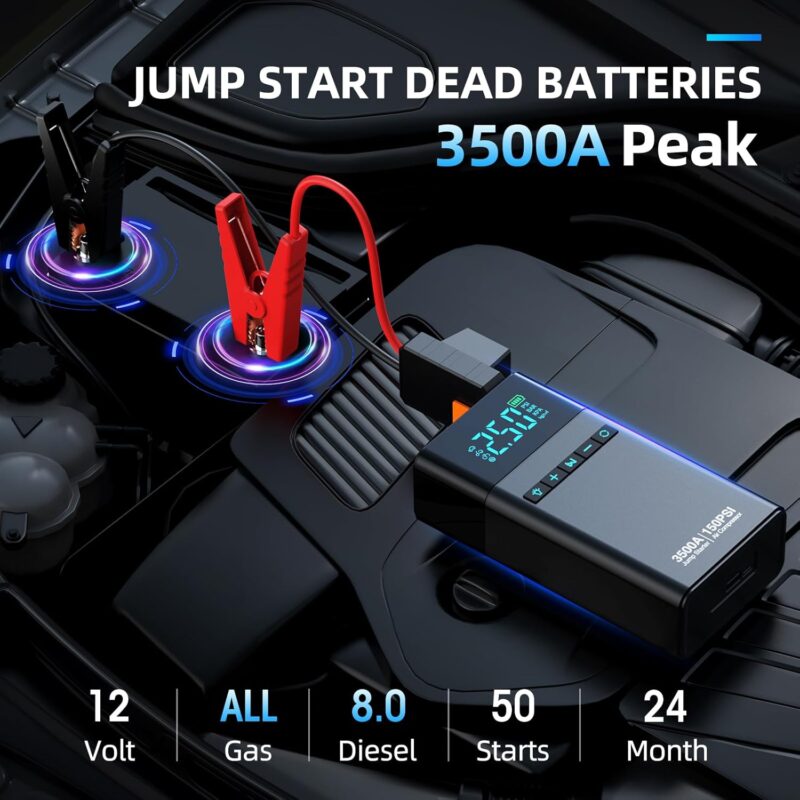 Ultimate Review: 3500A Portable Car Jump Starter & Compressor